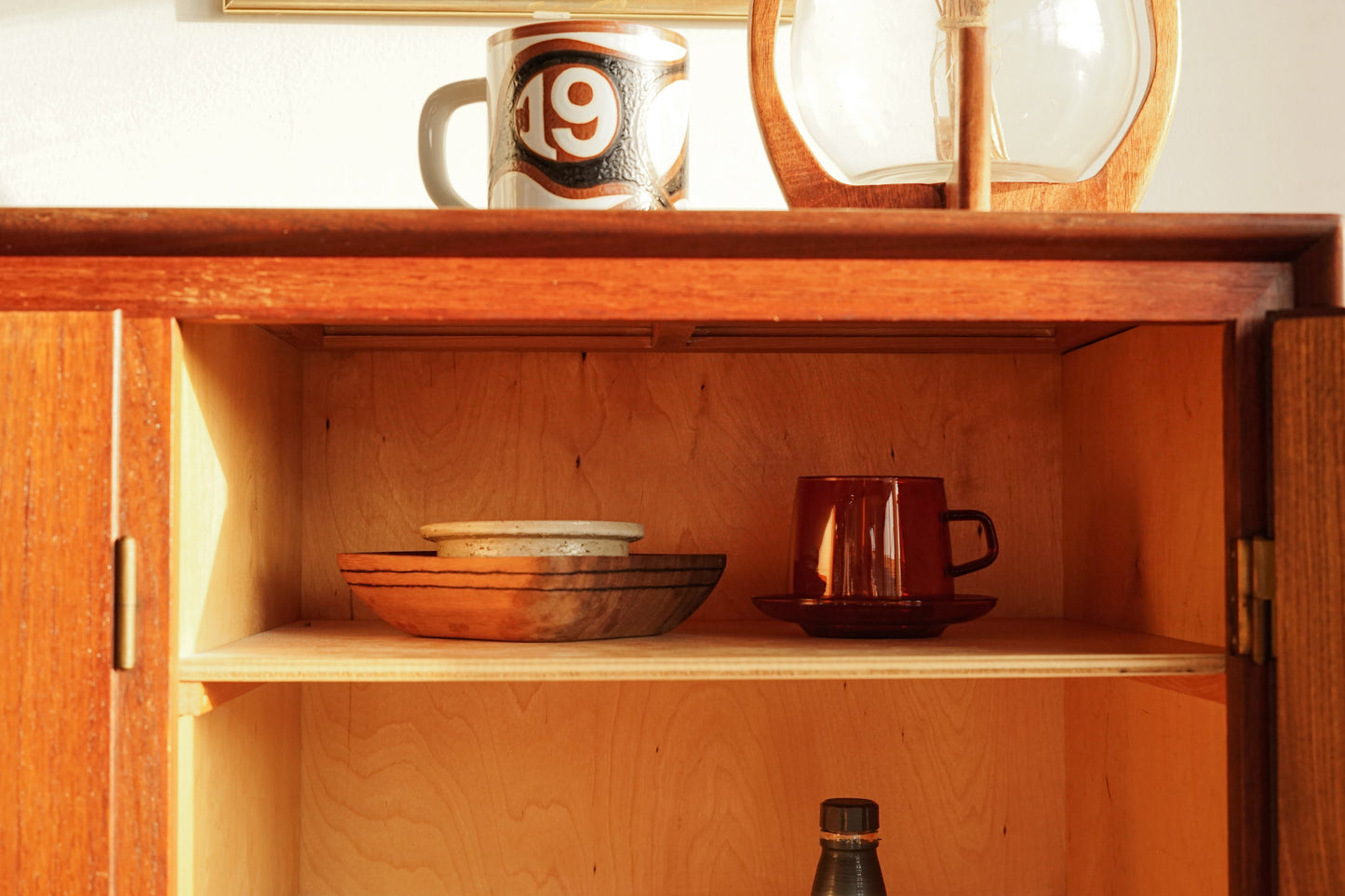 丹麥 柚木 三門 高腳 收納櫃 餐邊櫃