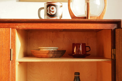 丹麥 柚木 三門 高腳 收納櫃 餐邊櫃