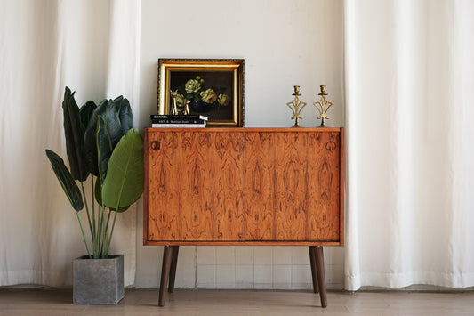 丹麥 玫瑰木 古典 雙滑門 矮櫃