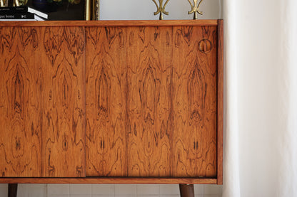 丹麥 玫瑰木 古典 雙滑門 矮櫃