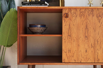 丹麥 玫瑰木 古典 雙滑門 矮櫃