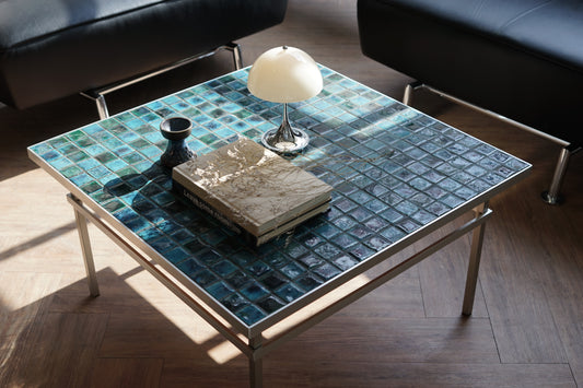 丹麥 湖水綠 磁磚 金屬 茶几 OLDANMARK