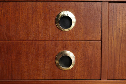 丹麥 柚木 黃銅圓環 把手 三抽 小邊櫃 玄關櫃 OLDANMARK