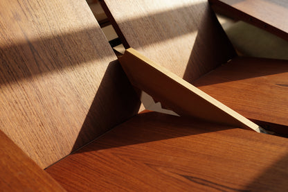 丹麥 經典 柚木 圓形 蝴蝶 延伸 餐桌 OLDANMARK