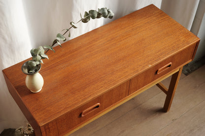 丹麥 柚木 雙抽 矮玄關桌 小邊几 OLDANMARK