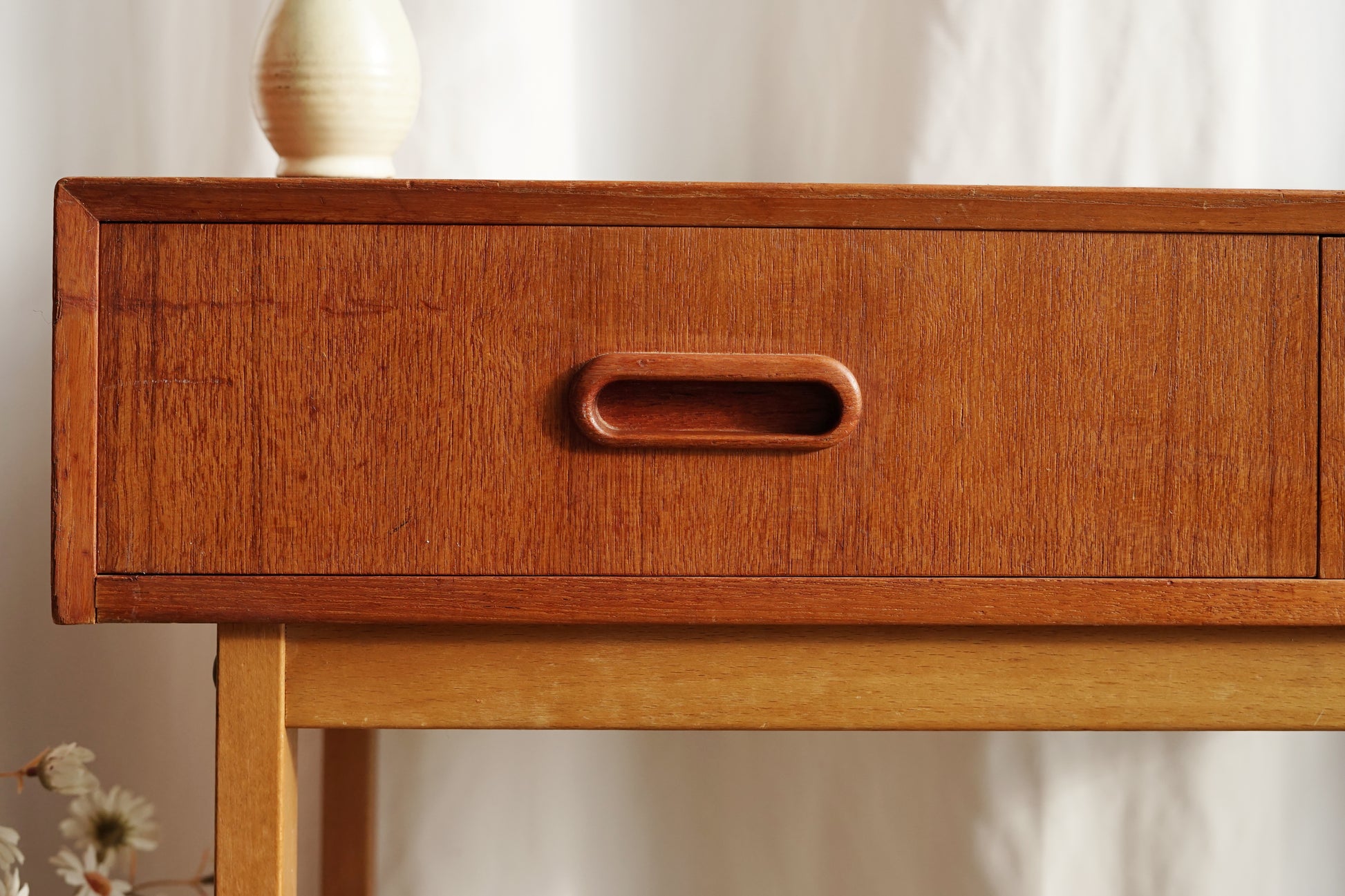 丹麥 柚木 雙抽 矮玄關桌 小邊几 OLDANMARK