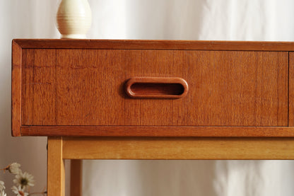 丹麥 柚木 雙抽 矮玄關桌 小邊几 OLDANMARK