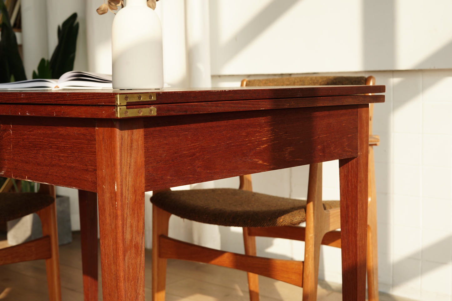 丹麥 柚木 旋轉 延伸桌