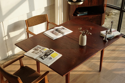 丹麥 柚木 旋轉 延伸桌