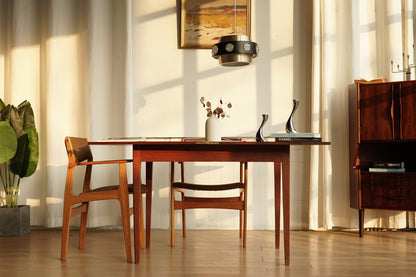 丹麥 柚木 旋轉 延伸桌