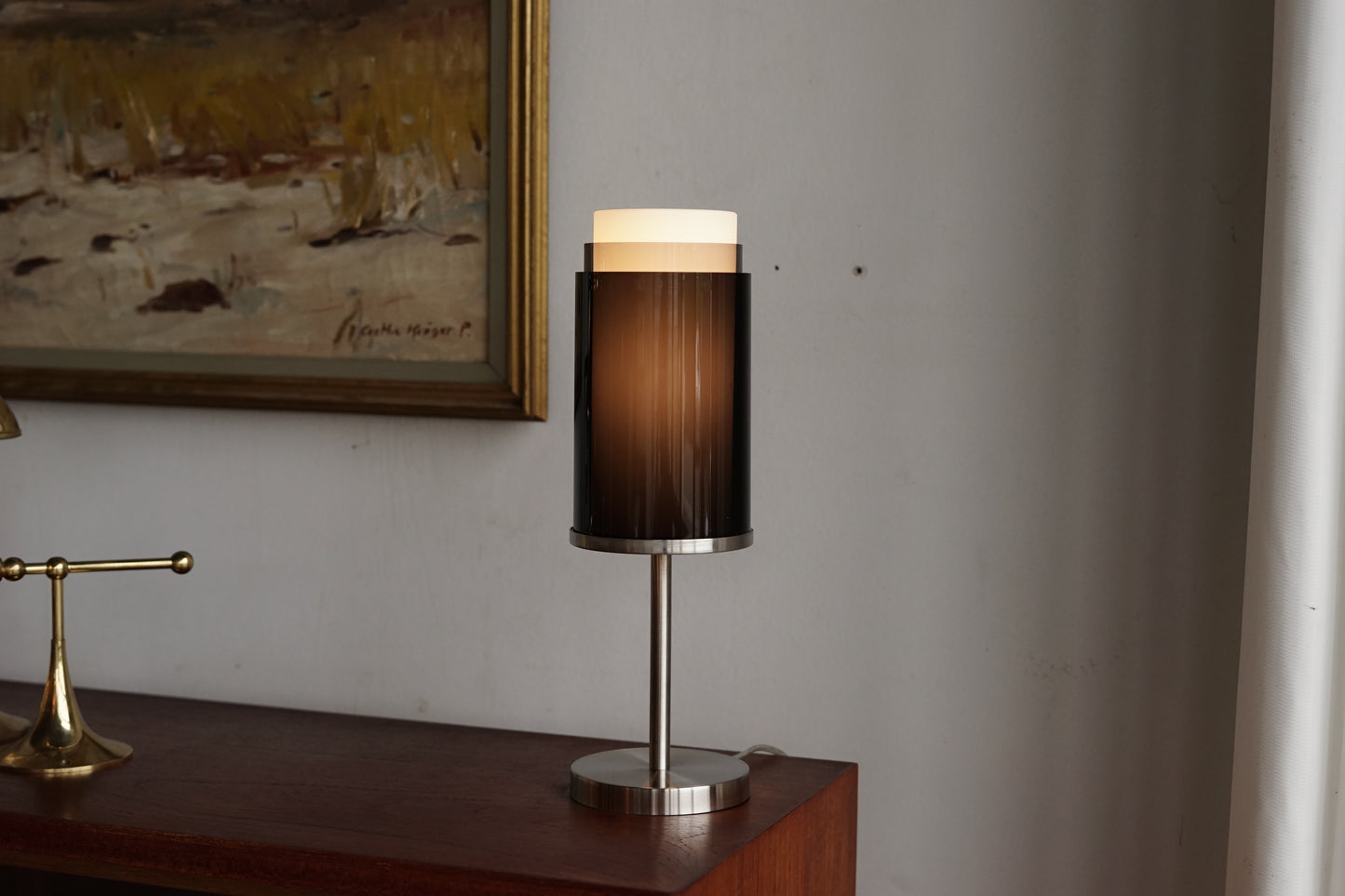 丹麥 Penlau Lamper 雙層圓筒 咖啡色 桌燈