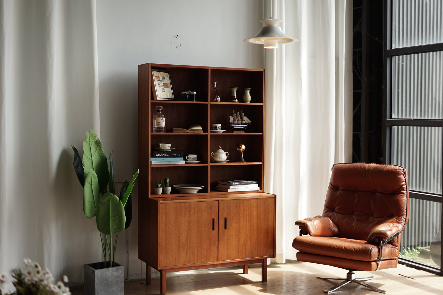 丹麥 柚木 方格 收納 邊櫃/書櫃