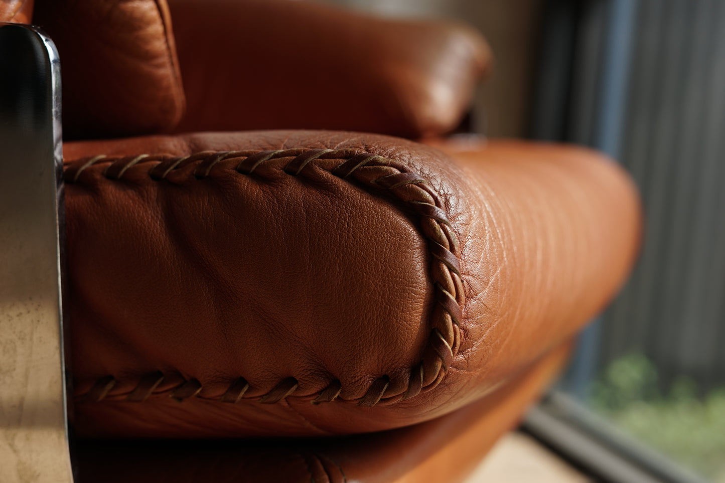 Arne Norell 旋轉 低背 淺棕 真皮 休閒椅