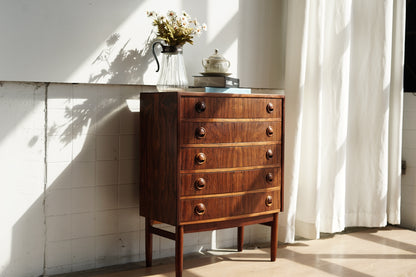 丹麥 玫瑰木 小型 五層 抽屜櫃