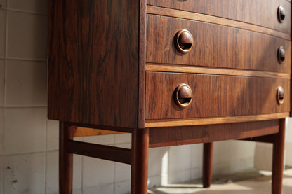 丹麥 玫瑰木 小型 五層 抽屜櫃