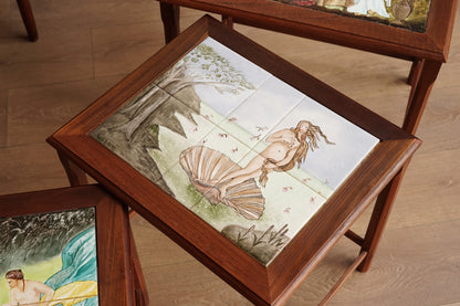 丹麥 皇家瓷磚 三連桌