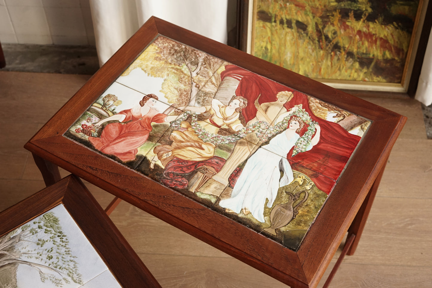 丹麥 皇家瓷磚 三連桌