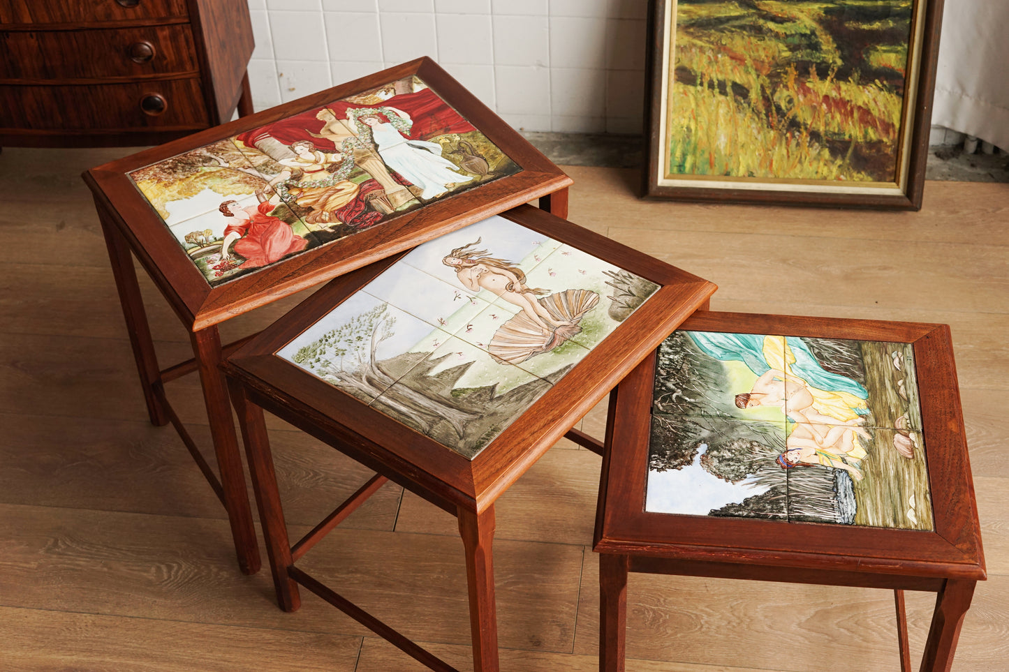 丹麥 皇家瓷磚 三連桌