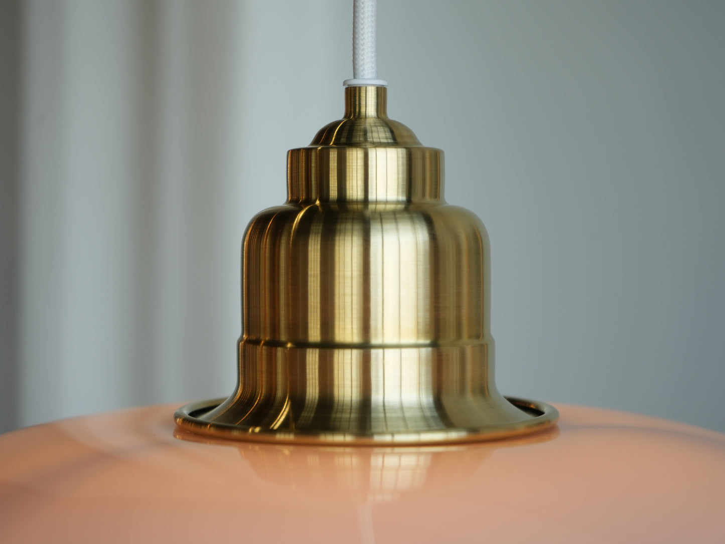 Louis Poulsen PH 3½-3 Pale Rose Brass 淡粉 玫瑰色 玻璃 黃銅 吊燈 OLDANMARK