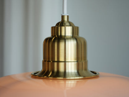 Louis Poulsen PH 3½-3 Pale Rose Brass 淡粉 玫瑰色 玻璃 黃銅 吊燈 OLDANMARK