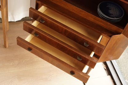 丹麥 桃花心木 高腳 展示收納櫃