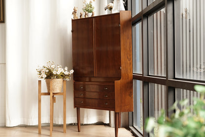 丹麥 桃花心木 高腳 展示收納櫃