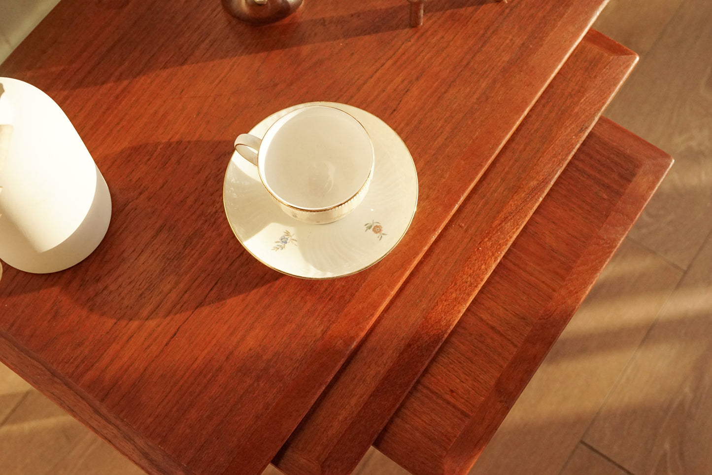 丹麥 古典 柚木 三連桌