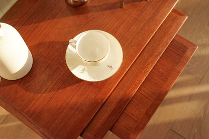 丹麥 古典 柚木 三連桌