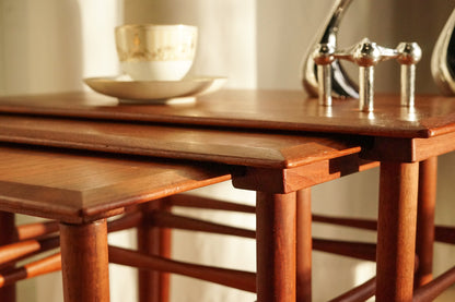 丹麥 古典 柚木 三連桌