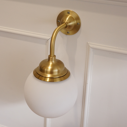 BALL Brass Right Angle Wall Lamp