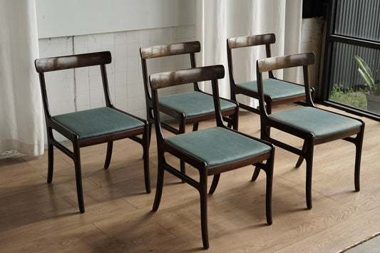 丹麥 Ole Wanscher 藍色餐椅