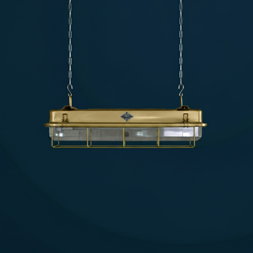 工業風日光燈-金色-2尺