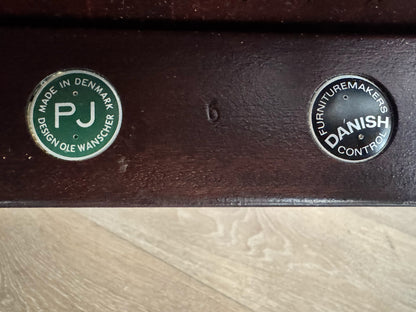 丹麥 Ole Wanscher  桃花心木 藍色 扶手椅