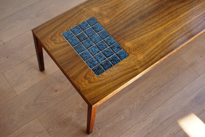 丹麥 馬賽克藍磚 玫瑰木 咖啡桌