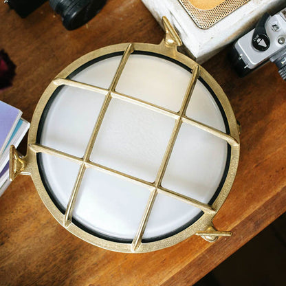 黃銅圓形 Grille 壁燈 #霧面玻璃