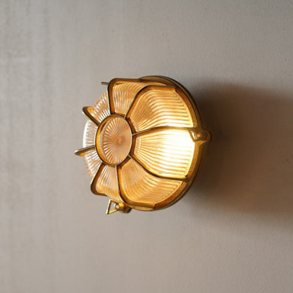 太陽花圓形網狀壁燈-03 #黃銅