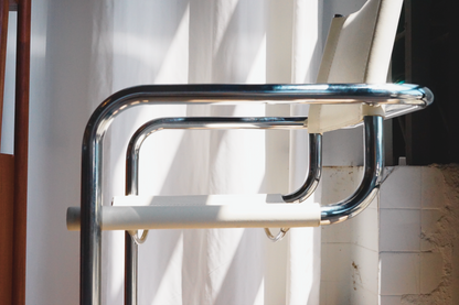 Mart Stam 白色 皮革 吧檯椅