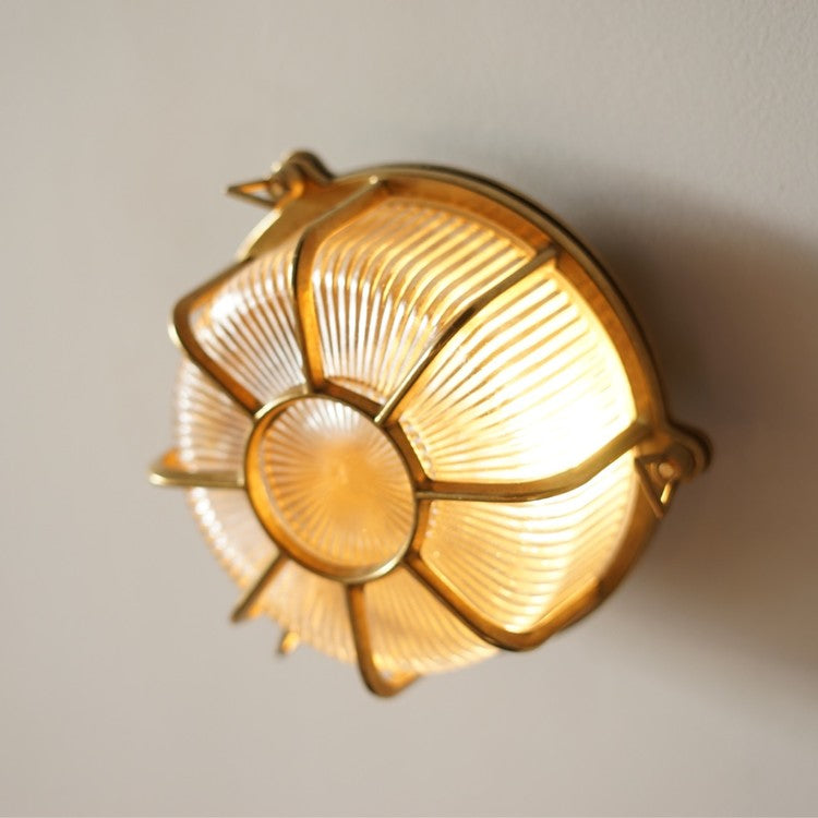 Sunflower Round Mesh Wall Lamp-03 #Brass