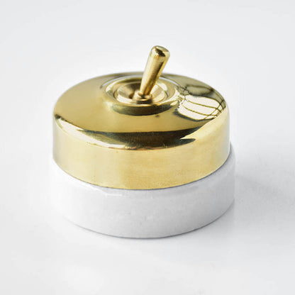 Retro Ceramic Round Toggle Switch #Gold