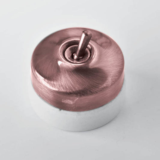 復古陶瓷圓形撥桿開關 #紅銅 - DnH LOFT Shop