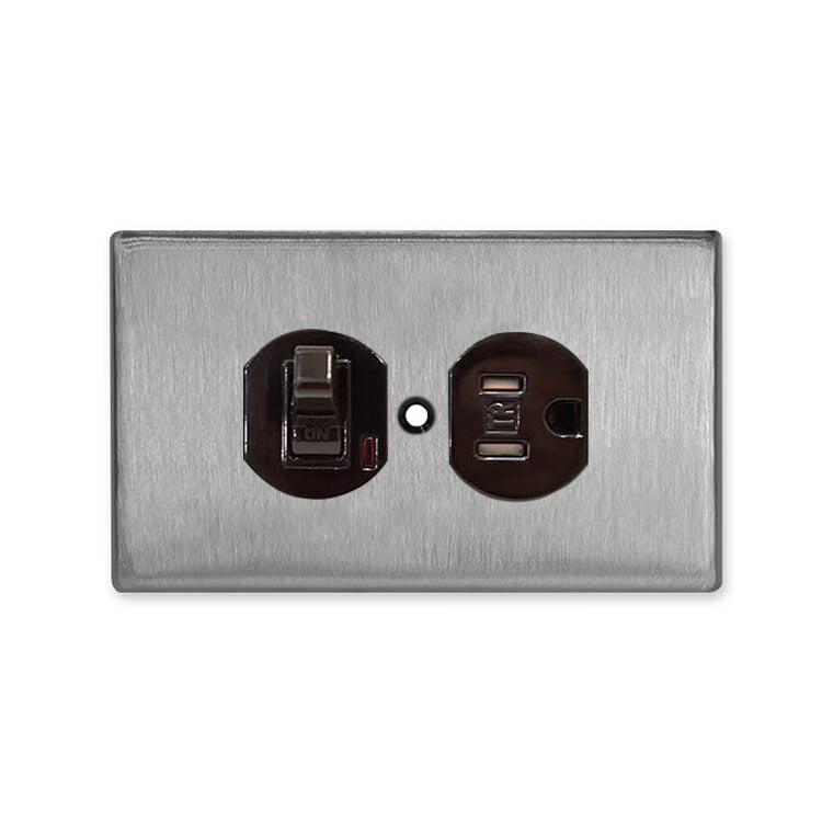 Metal series American copper switch socket