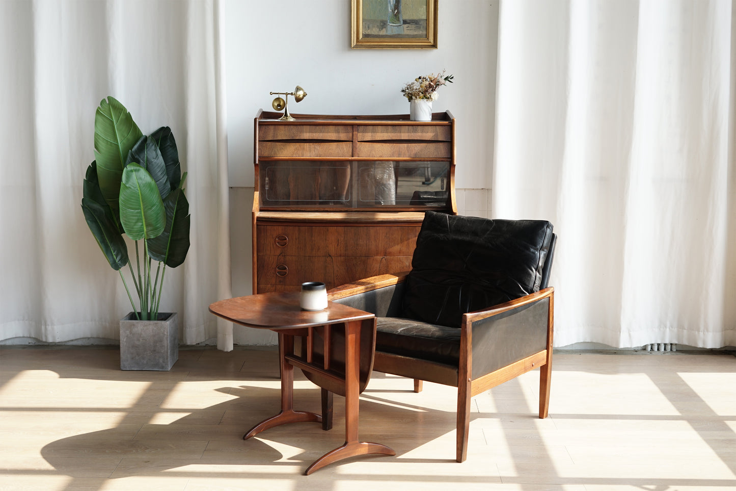 丹麥 柚木 折葉茶几